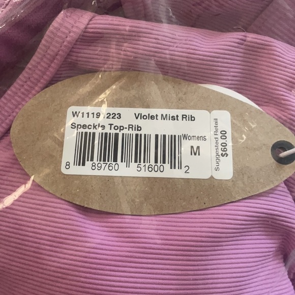 PRANA NWT Speckle Rib-Knit Bikini Top Violet Mist - Picture 6 of 6